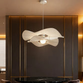 White Lotus Leaf Fabric Pendant Light for Dining Room