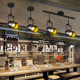 Black Industrial Rotatable Iron Ceiling Light for Restaurant