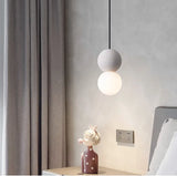 Nordic Eye-Friendly Double Globe Terrazzo Bedside Pendant Lighting