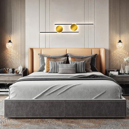 Gold Circular Line Led Bedroom Wall Lights - Clowas
