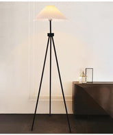 Pleated Fabric Shade Tripod Lamp Floor