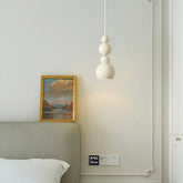 Cream LED Dimmable Gourd Pendant Light for Bedroom