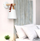Simple Leather Strap Iron Bedside Wall Light