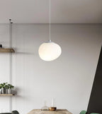 Decorative Pebble White Glass Pendant Light for Stairwell