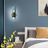 Modern Twin Glass Up and Down Bedside Wall Light