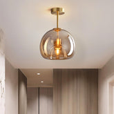 Nordic Glass Semi Flush Mount Ceiling Light for Hallway