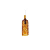 Vintage Stained Glass Pendant Light Bottle Shape