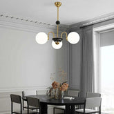 Adjustable White Glass Modern Chandelier - Clowas