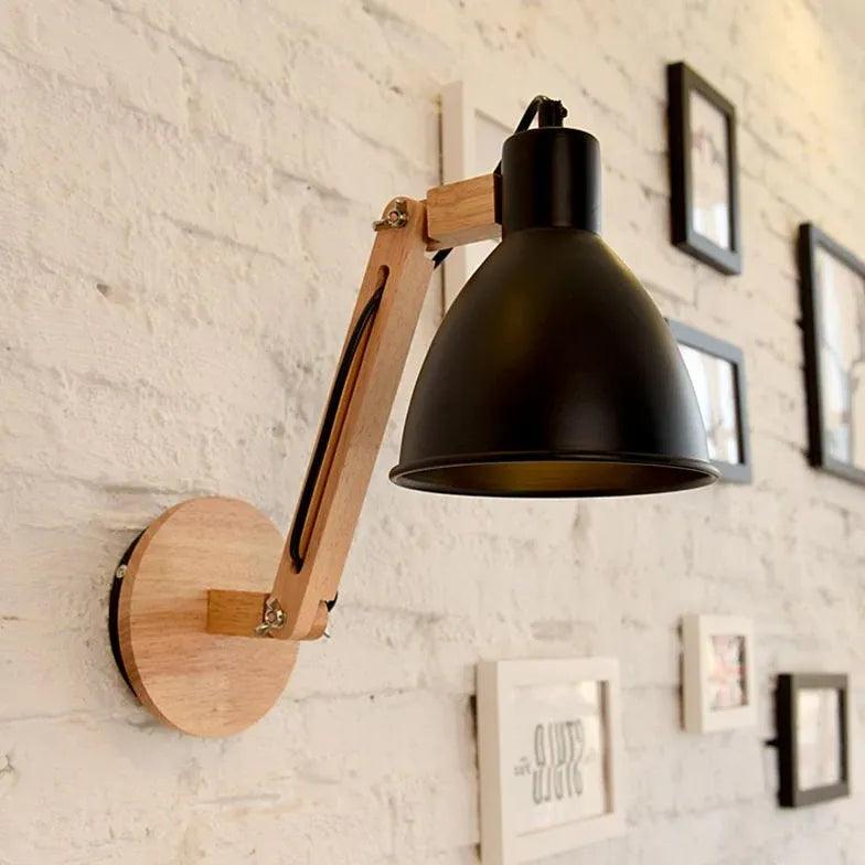 Adjustable Wooden Industrial Wall Lights - Clowas