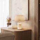 Table Lamp with Snowflake Plaster Double Bulbs