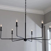 Black Candelabra Industrial Living Room Chandelier - Clowas