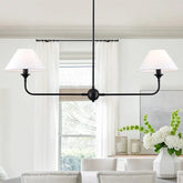 Two-Light White Shade Kitchen Pendant Light - Clowas
