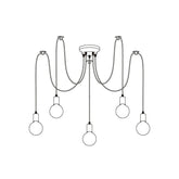 Multi-Light Spider Web Black LED Chandelier - Clowas