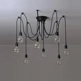 Multi-Light Spider Web Black LED Chandelier - Clowas