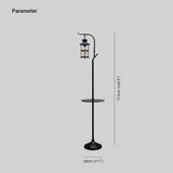 Black Lantern Style with Tray Floor Lamp - Clowas