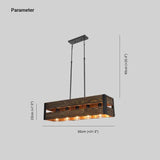 Rectangular Wooden Frame Vintage Dining Pendant Light - Clowas