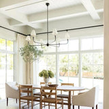 Six-Light White Shade Vintage Chandelier - Clowas