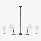 Six-Light White Shade Vintage Chandelier - Clowas