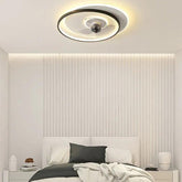 Black and White LED Modern Bedroom Fan Light - Clowas