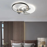 Crossed Ring Design LED Bedroom Fan Light - Clowas