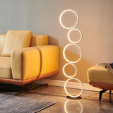 Circular Ring Design Black LED Floor Lamp - Clowas