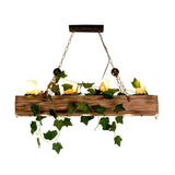 Rectangular Wooden Decor Dining Room Pendant Light - Clowas