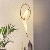 Bird-Shaped Ring Glass Gold Pendant Light - Clowas