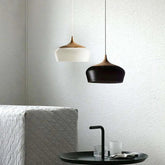 Black Elegant Feather Wood Pendant Light - Clowas