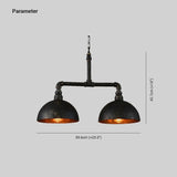 Black Metal Dual-Shade Industrial Pendant Light - Clowas
