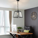 Black Rectangular Frame Industrial Pendant Light - Clowas