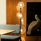 Multi-Head Transparent Glass Straight Pole Floor Lamp - Clowas