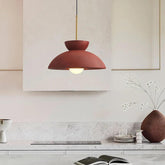 Red Frosted Modern Dining Room Pendant Light - Clowas