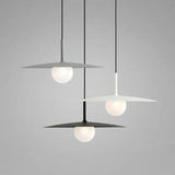Disc-shaped Shade Black Minimalist Dining Room Pendant Light - Clowas