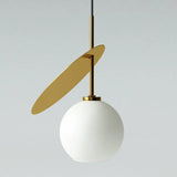 Glass Globe Pendant Light with Red Cherry Design