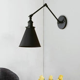 Cone Lampshade Swing Arm Vintage Wall Lights - Clowas