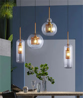 Contemporary Globe Glass Pendant Light for Dining Room