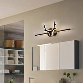 Nordic Black Antler Bathroom Mirror Light