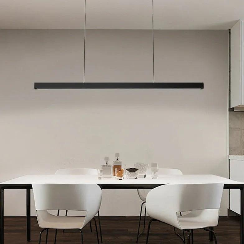 Linear Metal White LED Kitchen Pendant Light - Clowas