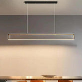 Black Rectangular Metal LED Kitchen Pendant Light - Clowas