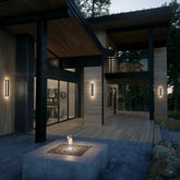 Rectangular LED Outdoor Black Wall Lamps - Clowas