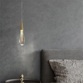 Luxury Crystal Waterdrop Bedside Pendant Light