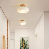 Elliptical Glass Corridor with Recessed Ceiling Lights - Clowas
