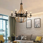 American Industrial Rope Chandelier For Sitting Room