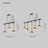 Industrial Green Pendant Light with Three Bulbs
