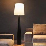 Black Cone-Shaped White Cylindrical Floor Lamp - Clowas