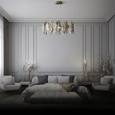 Flat Round Bedroom Crystal Chandelier - Clowas