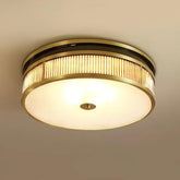 Frosted Stripes Modern Gold Flush Ceiling Lights - Clowas