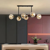 Nordic Long Glass Ball Pendant Light for Kitchen Island