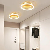 Golden Circular LED Hallway Ceiling Light - Clowas