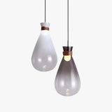 White Teardrop Shaped Glass LED Pendant Light - Clowas